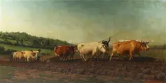 B. William, Plowing in the Nivernais, Oil on canvas