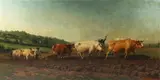 B. William, Plowing in the Nivernais, Oil on canvas