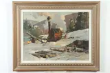 Aldro Thompson Hibbard, Sawmill, Oil on board