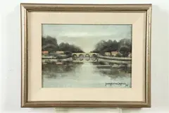 Bridge by Jean Pierre Capron, Oil on canvas, offered Dec 2019