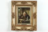 Mayer-Frauenberg, Monk at Table, Oil on canvas