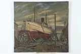 American School, Dry Dock, Oil on canvas