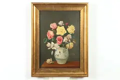Hermanse, Still Life with Vase of Flowers, Oil on canvas