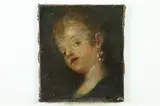 Young Woman with Earring by French School, YOUNG WOMAN WITH EARRING, oil on canvas, sold Dec 2019