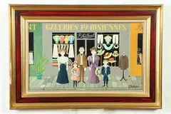 Fernand Boilauges, Galeries Parisiennes, Oil on board laid on panel