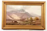 Gordon Coutts, Mountain Landscape with Cows, Oil on canvas