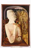 Yuri Zharkikh, Portrait of a Russian Artist, Oil on board