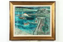 Jean Volang, Harbor, Oil on canvas