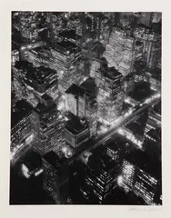Berenice Abbott, New York at Night, 1932, Gelatin silver print, printed later