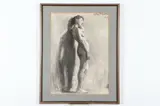 Albert Horstmeier, Standing Female Nude, Charcoal