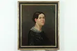 Portrait of Woman in Black by American School, PORTRAIT OF WOMAN IN BLACK, oil on canvas, offered Feb 2020