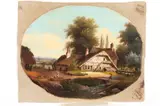 Village Scene by Continental School, VILLAGE SCENE, oil on canvas laid on board, offered Feb 2020