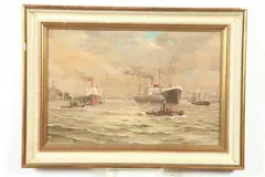 Y Quask, Hamburg Harbour, Oil on canvas