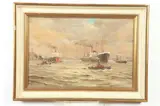 Y Quask, Hamburg Harbour, Oil on canvas