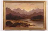 H. Williams, Scottish Highlands with Figure, Oil on canvas