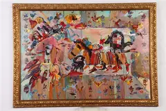 J. Bebous, Parade, Oil on canvas laid on board