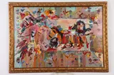J. Bebous, Parade, Oil on canvas laid on board