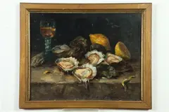 Ev Weltzien, Still Life with with Oysters and Lemons, Oil on board