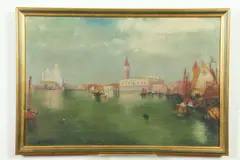 Yvonne Miville, Venice Scene, Oil on canvas