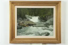 John Boatwright, Waterfall, Oil on board