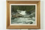 John Boatwright, Waterfall, Oil on board