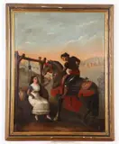 Juan de Hermida, Proposal at the Well, Oil on canvas