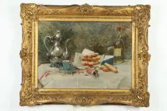 Table Set for a Snack by Georges Moreau de Tours, Oil on canvas, offered Feb 2020