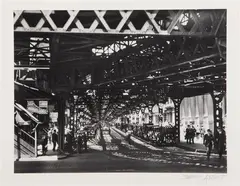 Berenice Abbott, Under the El at the Battery, Gelatin silver print, printed later