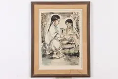 TWO AMERICAN INDIAN GIRLS, heightened print by Albert Locca, TWO AMERICAN INDIAN GIRLS, heightened print, offered Apr 2020