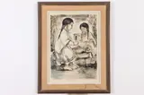 Albert Locca, TWO AMERICAN INDIAN GIRLS, heightened print, TWO AMERICAN INDIAN GIRLS, heightened print