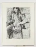 Mindy Weisel, Seated Female Nude, Charcoal
