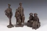 Philip Ratner, Untitled, Three bronze patinated composition figures from "Ellis Island" series