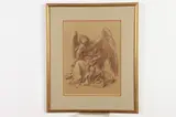 Nicholas Solovioff, Resting Angel, Conte crayon with white highlights