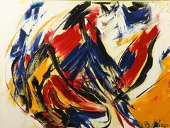 Abstract by Jacob Maurer, Acrylic on canvas, sold Apr 2020