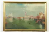 Yvonne Miville, Venice Scene, Oil on canvas