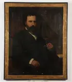 Portrait of Bearded Gentleman with Spectacles by Continental School, PORTRAIT OF BEARDED GENTLEMAN WITH SPECTACLES, oil on canvas, sold Apr 2020