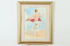 Male Figure on Beach by Henry Scott Tuke, Watercolor, sold Jun 2020