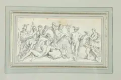 Old Master, MERCURY WITH FIGURES, pen and ink, MERCURY WITH FIGURES, pen and ink