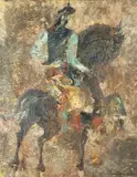 Gerard Henderson, Abstract Horse and Rider, Oil on canvas