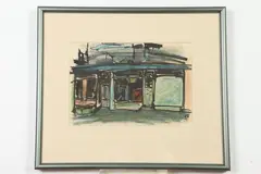 Joseph Solman, Street Scene, Gouache