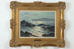 Under Full Moon by Leon Lundmark, Oil on board, sold Jun 2020