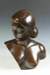 Nam Thai Studio, Bust of Young Woman, Bronze - Height: 16 in