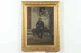 B. Freckmann, Soldier Resting with Dog, Oil on canvas