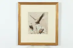 Louis J. Feuchter, Eagles in the Tree Tops, EAGLES IN THE TREE TOPS, gouache