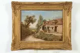 J. Clark, Italian Dwelling with Figures, Oil on canvas