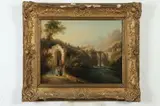 Figures Along River by Continental School, FIGURES ALONG RIVER, oil on canvas, sold Jul 2020