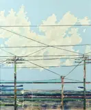 American School, Telephone Lines, TELEPHONE LINES, acrylic on board