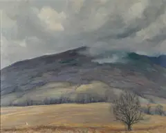 Edwin Burrage Child, Mountain Landscape, Oil on canvas in "as is" condition