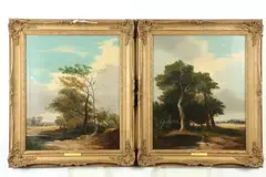 G. A. Turner, LANDSCAPE WITH FIGURES: PAIR, each signed and dated 1843 lower right, Oil on canvas