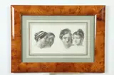 Jean Antoine Constantin D'Aix, STUDIES OF HEADS OF FOUR CLASSICAL WOMEN Ca. 1815, STUDIES OF HEADS OF FOUR CLASSICAL WOMEN Ca. 1815, charcoal drawing